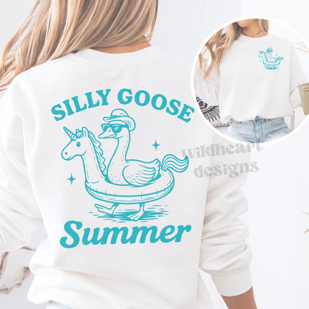 Silly Goose Summer Sweatshirt Silly Goose Shirt Silly Goose  White